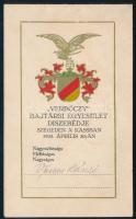 1933 Szeged Verbőczy bajtársi egylet díszebéd menükártya