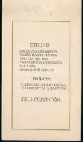 1933 Szeged Verbőczy bajtársi egylet díszebéd menükártya