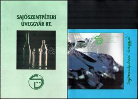 cca 1996 Sajószentpéteri üveggyár 2 db képes reklám nyomtatvány, ismertető füzet