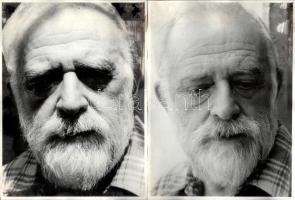 Szász János (1927-) költő, író, műfordító, újságíróról készült felvételek, 5 db, ázásnyomokkal, folt...