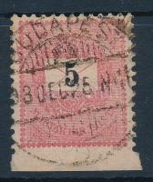 1889 5kr alul fogazatlan bélyeg