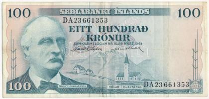 Izland 1974-1980. (1961) 100K "DA23661353" T:F Iceland 1974-1980. (1961) 100 Kronur "DA23661353" C:F Krause P#44