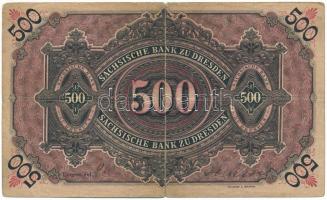 Német Birodalom / Szászország 1890. 500M T:VG nagyobb beszakadások German Empire / Saxony 1890. 500 ...