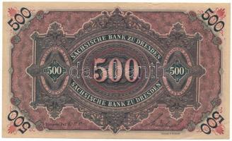 Német Birodalom / Szászország 1911. 500M T:F erős papír German Empire / Saxony 1911. 500 Mark C:F st...