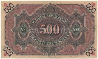 Német Birodalom / Szászország 1911. 500M T:F kis beszakadások German Empire / Saxony 1911. 500 Mark ...