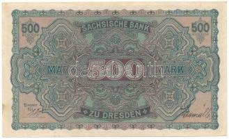 Német Birodalom / Szászország 1922. 500M T:XF German Empire / Saxony 1922. 500 Mark C:XF
Krause P#S...