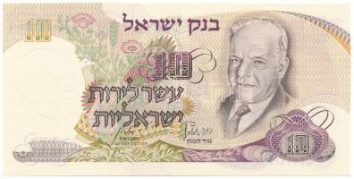 Izrael 1971. (1968) 10P kék sorszám &quot;61444775&quot; T:UNC Israel 1971. (1968) 10 Pounds blue serial &quot;61444775&quot; C:UNC Krause 35.