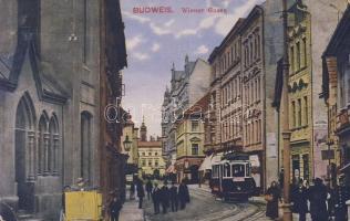 Ceske Budejovice Vienna street with tram (EK)