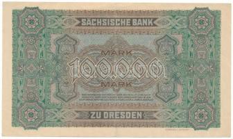 Német Birodalom / Szászország 1923. 100.000M T:F szép papír
German Empire / Saxony 1923. 100.000 Ma...