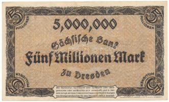 Német Birodalom / Szászország 1923. 5.000.000M T:F szép papír
German Empire / Saxony 1923. 5.000.00...