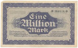Német Birodalom / Szászország 1923. 1.000.000M T:F anyaghiány, ragasztónyomok, de erős papír
German...