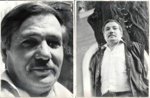 Pusztai Pál (1919-1970) grafikus, karikaturistáról készült 6 db fotó, ázásnyomokkal, foltokkal, sérü...