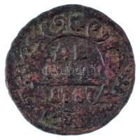 Orosz Birodalom 1737. Denga (1/2k) Cu T:F patina 
Russian Empire 1737. Denga (1/2 Kopeck) Cu C:F pa...