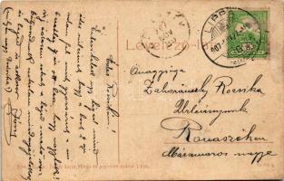 1907 Lippa, Lipova; Vasúti híd és m. kir. főerdőhivatal. (W.L. ?) 3044. Zeitler Lajos kiadása / rail...