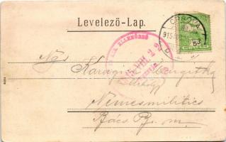 1915 Ponyászka, Poneasca (Bozovics, Bozovici); Hutterer G. (EK) + "Cs. és kir. ellenőrző Temesv...