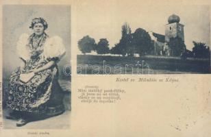 1899 Kdyne, Kostel sv. Mikulase, chodska drouzka / church, folklore