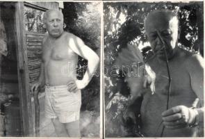 Szabó Gyula (1930-2014) színművészről készült portrék, 4 db fotó, ázásnyomokkal, foltokkal, sérüléss...