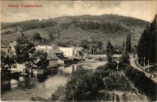 Topánfalva, Topersdorf, Campeni; híd. Csiky Testvérek kiadása / bridge (ázott sarok / wet corner)