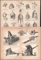 cca 1900 10 db fegyverekkel, a Magy. Kir. Honvédséggel, torpedókkal kapcsolatos melléklet a Pallas N...