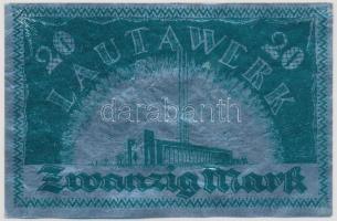 Német Birodalom / Weimari Köztársaság / Lautawerk Alumíniumkohó 1922. 20M alufólia szükségpénz T:VF ...