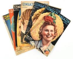 1940-1943 A Színházi Magazin 6 db száma, a címlapokon Dayka Margit, Szörényi Éva, Perényi László, stb. Változó állapotban, sérülésekkel. + A Délibáb színházi hetilap egy száma + Nemzeti Színház 1943-1944. tájékoztató