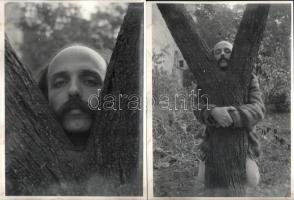 Visky András (1957-) író, drámaíró, dramaturgról készült portrék, 5 db fotó, ázásnyomokkal, foltokka...