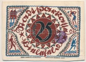 Német Birodalom / Weimari Köztársaság / Bielefeld 1921. 25M selyem szükségpénz pecséttel T:XF German...