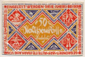 Német Birodalom / Weimari Köztársaság / Bielefeld 1921. 50M selyem szükségpénz pecséttel T:XF German...