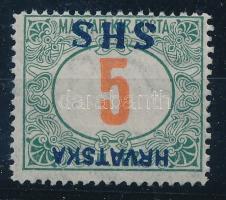 SHS 1918 Portó 5f bélyeg fordított felülnyomattal, Bodor vizsgálójellel. Certificate: Zrinjscak