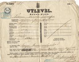 1865 Útlevél okmány bélyegekről, Predanócz