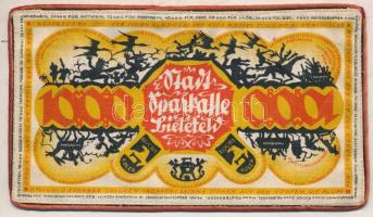 Német Birodalom / Weimari Köztársaság / Bielefeld 1922. 1000M szövet szükségpénz T:VF folt
German E...