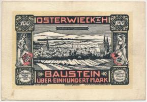 Német Birodalom / Weimari Köztársaság / Osterwieck Baustein 1922. 100M bőr szükségpénz T:AU  German Empire / Weimar Republic / Osterwieck Baustein 1922. 100 Mark leather necessity note C:AU