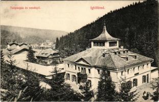 Iglófüred, Spisská Nová Ves Kupele, Novovesské Kúpele; Tulipánház és vendéglő, étterem. Divald Károly műintézete 2137-1909. / spa, restaurant, villa (EK)