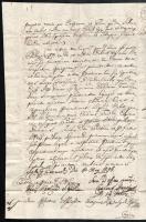 1796 Füzesgyarmatról a mogyorósi Ilosvay Ferencnek küldött levél Fülpösre több helyi neme áltat aláí...