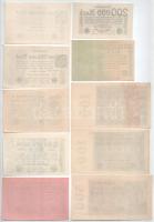 Német Birodalom / Weimari Köztársaság 1923. 10db-os inflációs bankjegytétel T:UNC-XF
German Empire ...