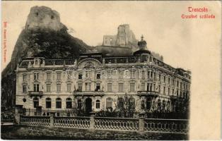 Trencsén, Trencín; Erzsébet szálloda, vár. Gansel Lipót kiadása / Trenciansky hrad / hotel, castle (EK)