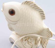 cca 1960 Grafenthal hal alakú lámpa, működő vezetékkel, jelzett,kis kopással, m: 5,5 cm