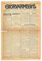 1921 Győrvármegye politikai napilap I. évf. 1. sz. (induló szám), Győr, 1921. jún. 26., sérülésekkel, 4 p.