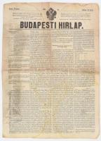 1858 Budapesti Hírlap 166. sz., Pest, 1858. júl. 23., viseltes állapotban, sérüléssel, ázásnyomokkal, 4 p.