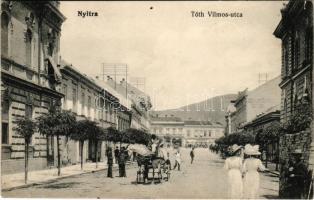 1914 Nyitra, Nitra; Tóth Vilmos utca, Schiller kávéház és szálloda. Weil kiadása / street view, café and hotel