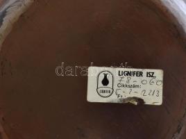 Lignifer, Iparművészeti dísz tál, etikettel jelzett, d: 31 cm