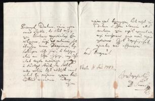 1753 Verbó (szlovákul Vrbové) kézzel írt levél 3 beírt oldalon