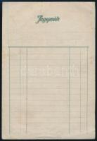 1913. 100 Koronás bankjegy mintájára készült jegyzéklap, Andrényi Kálmán utódai, Arad, szecessziós p...