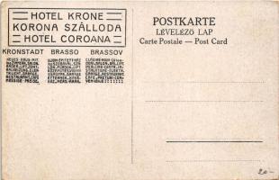 Brassó, Kronstadt, Brasov; Korona szálloda, autók / Hotel Krone / Hotel Coroana / hotel, automobiles...