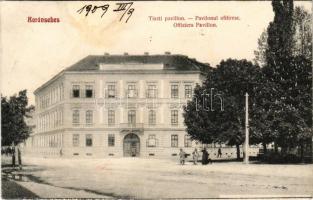 1909 Karánsebes, Caransebes; Tiszti pavilon. Em. Franz Brachtl kiadása / Pavilonul ofitiresc / Offiziers Pavillon / K.u.K. military officers&#039; pavilion (fl)