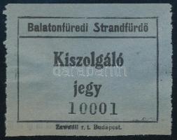 cca 1925 Balatonfüredi Strandfürdő kiszolgáló jegy, ritka, jó állapotban