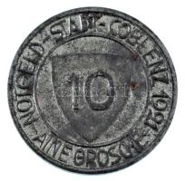 Németország / Weimari Köztársaság / Koblenz 1921. 10pf / 1gr nikkelezett Fe szükségpénz "Johann...