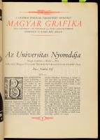 1928 Magyar Grafika IX. évf. 1-2. sz., 1928 jan.-feb. Külön szám: Az univeristas nyomdája. Nagyszomb...