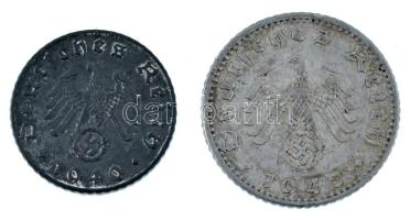 Német Harmadik Birodalom 1943A 50pf Al + 1940B 5pf Zn T:XF-VF patina
German Third Reich 1943A 50 Pf...