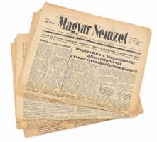 1956 Vegyes forradalmi újság tétel, össz. 17 db, közte Magyar Világ I. évf. 1. sz., Magyar Függetlenség, Népszava, Szabad Nép, stb.; változó állapotban